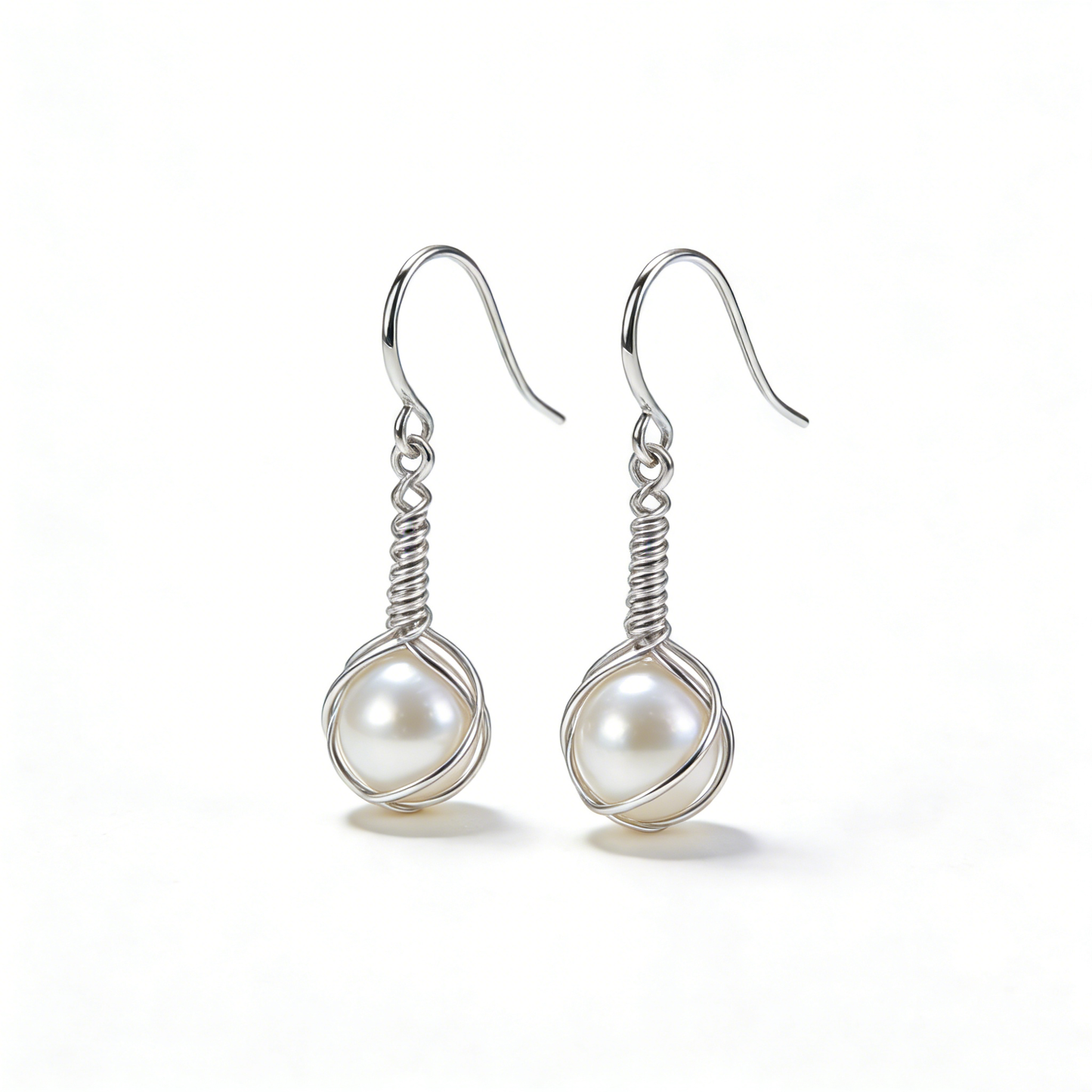 Fairy Feather Pearl Ear Hooks