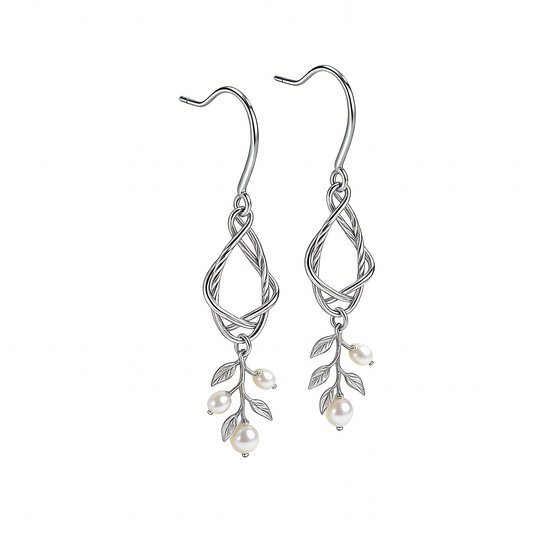 Forest Vine Pearl Ear Hooks