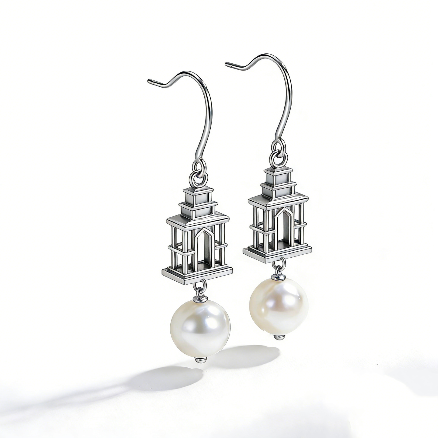 Retro Palace Lantern Pearl Drop Earrings