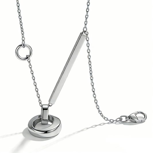 Asymmetric Circle Snake Bone Chain Necklace