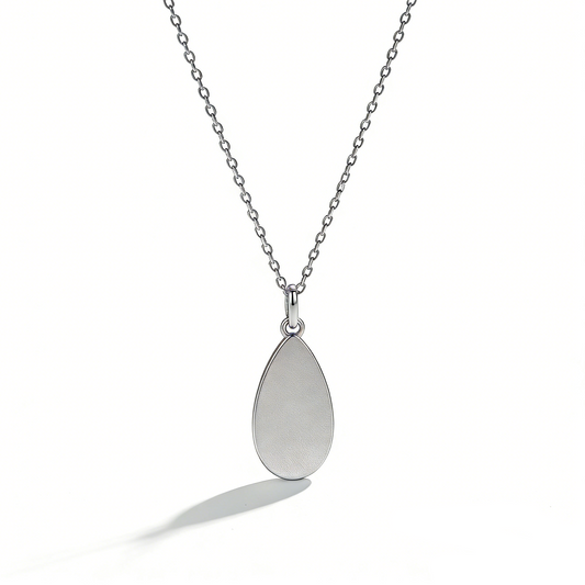 Minimalist Teardrop Shape Silver Necklace