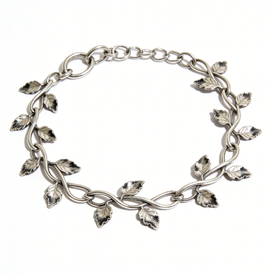 Vine Leaf Wrapped Vintage Silver Bracelet